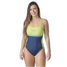 Maiô pro line verde e azul marinho kauna swim