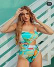 Maiô Renata estampa com Azul Maldivas