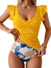 Maiô Tankini Aidonger Tummy Control para mulheres com babado