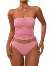 Maiô tankini bandeau feminino ZAFUL rosa XL Maiô tankini bandeau feminino ZAFUL rosa XL