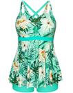 Maiô Tankini Hanna Nikole feminino verde branco floral