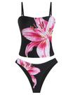 Maiô Tankini ZAFUL Floral Bandeau Tummy Control para mulheres