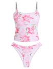 Maiô Tankini ZAFUL Floral Bandeau Tummy Control para mulheres