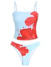 Maiô Tankini ZAFUL Floral Bandeau Tummy Control para mulheres