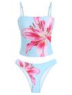 Maiô Tankini ZAFUL Floral Bandeau Tummy Control para mulheres