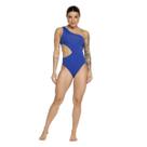 Maiô Um Ombro Só Vekyo Básico Fenda Costa Nua Confortavel Verão Moda Praia Feminina