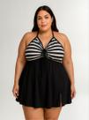 Maiô Vestido Feminino Plus Size Saia Embutida Saída De Praia