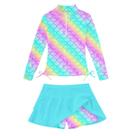 Maiô Vogseek Mermaid para meninas de 3 a 4 anos com Rashguard
