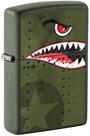 Mais leve Zippo Fighter Plane Nose Art Shark Teeth Green Matte
