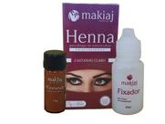 Makiaj Kit Henna Design Sobrancelha Profissional 1.5g e 10ml Fixador Todas Cores Renna Henaa