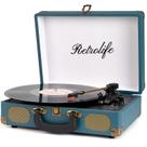 Mala Bluetooth de 3 velocidades com toca-discos de vinil Retrolife Mala Bluetooth de 3 velocidades com toca-discos de vinil Retrolife