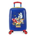 Mala de Bordo Sonic ABS Game Infantil Meninos Passeio Viagem Mala de Bordo Sonic ABS Game Infantil Meninos Passeio Viagem