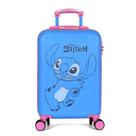 Mala de Rodinha Infantil - Disney Stitch e Angel - Azul-Rosa - Luxcel