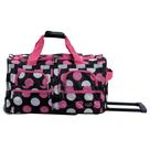 Mala de Rodinhas Rockland 56cm Estampa Poá Rosa com 4 Bolsos