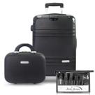 Mala de Viagem Bordo Pequena Bagagem Mão Rígida ABS 10 KG Aprovada Cabine Rodas 360 Kit Frasqueira Necessaire Frascos