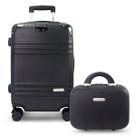 Mala de Viagem Bordo Pequena Mão Rígida ABS 10 KG Aprovada Cabine Rodas 360 + Frasqueira Maleta Necessaire