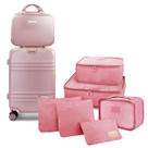 Mala de Viagem Bordo Pequena Mão Rígida ABS 10 KG Aprovada Cabine Rodinha Kit Frasqueira Organizador