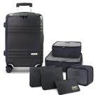 Mala de Viagem Bordo Pequena Mão Rígida ABS 10 KG Aprovada Cabine Rodinha Kit Organizador Vibe