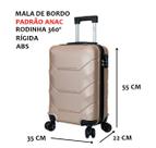 Mala De Viagem De Bordo Pequena Rodinha 360 ABS Cadeado