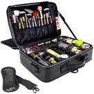 Mala de viagem Makeup Train Gzcz Large 16 em couro PU Mala de viagem Makeup Train Gzcz Large 16 em couro PU
