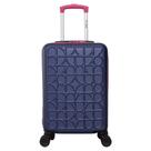 Mala de Viagem Pequena Bordo ABS Rodas Duplas 360 Cadeado TSA - Yins YS21227A - AZUL/ROSA