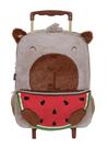 Mala Escolar G Rodinhas Pelúcia Capivara Container Fuzzy