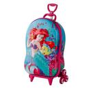 Mala Infantil 20L Poliéster com Rodinhas Zíper Pequena Sereia Verde Max Toy