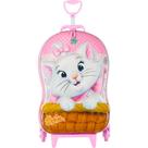Mala Infantil Gatinha Marie 3D com Rodinhas Rosa