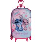 Mala Infantil Stitch e Angel 3D com Rodinhas - Multicolorida