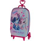 Mala Infantil Stitch e Angel 3D com Rodinhas - Multicolorida