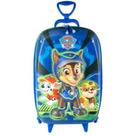 Mala Mochila Infantil 3d Paw Patrol Chase Spy Azul Rodinha Tripla