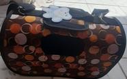 Mala Para Transporte de Pets Bolsa Para Transportar Cachorro e Gato - Estampa Bolinhas Cor Marrom