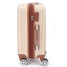Mala Viagem Em Abs Grande Rigida Com Senha Giro 360 Max Luxo Bege Kangur