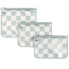Malas de viagem Tiny Twinkle à prova de bagunça, compatíveis com companhias aéreas, fecho de zíper, bolsa frontal transparente, embalagem de fraldas, organizador de produtos de higiene pessoal ou cosméticos, pacote com 3 unidades (Sage Checkers) Malas de viagem Tiny Twinkle à prova de bagunça, compatíveis com companhias aéreas, fecho de zíper, bolsa frontal transparente, embalagem de fraldas, organizador de produtos de higiene pessoal ou cosméticos, pacote com 3 unidades (Sage Checkers)