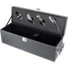 MALBEC ESTOJO VINHO 12x35x11cm SINTÉTICO PRETO 5PÇ COM ACESSÓRIOS