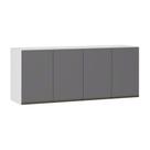 Maleiro Ponte Aérea 4 Portas 165cm Branco C/Cinza Puro