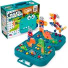 Maleta Blocos De Montar Monta Dino Com Ferramentas Educativo Paki Toys