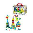 Maleta com Blocos Coloridos 60 Peças Cubic JR Multikids - BR2347 Maleta com Blocos Coloridos 60 Peças Cubic JR Multikids - BR2347