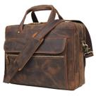 Maleta de Couro Augus para Homens - Marrom 15,6" - Ideal para Viagens de Negócios