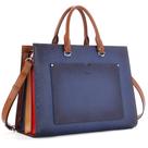 Maleta de couro CLUCI para laptop feminino de 15,6" azul
