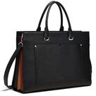 Maleta de couro CLUCI para laptop feminino de 15,6" preta