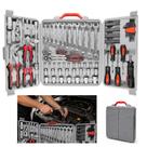 Maleta de ferramentas 110 pecas cromo vanadio profissional completa alicate chave combinada catraca bits 28 soquetes