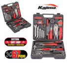 Maleta De Ferramentas Kajima JFH67P Com 67 Peças Soft Grip E Maleta Plástica Para Uso Profissional