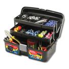 Maleta De Ferramentas Pesca Multiuso Organizador Preta Com 2 Bandejas