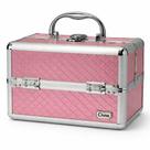 Maleta de Maquiagem Cisne Rosa e Prata com 2 Bandejas Csn-lc5142