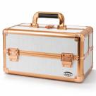 Maleta de Maquiagem Rubys Branca e Rose com 2 Bandejas Fs-1160ff