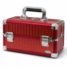 Maleta de Maquiagem Rubys Vermelha e Prata com 2 Bandejas Fs-1160ff