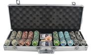 Maleta de poker 500 fichas de cerâmica holográficas 12,5 gr