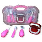 Maleta Kit Dentista Rosa Odontologia Brinquedo Infantil Educativo
