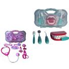 Maleta kit dentista Verde e Kit Médico Rosa Brincando e Aprendendo Profissoes